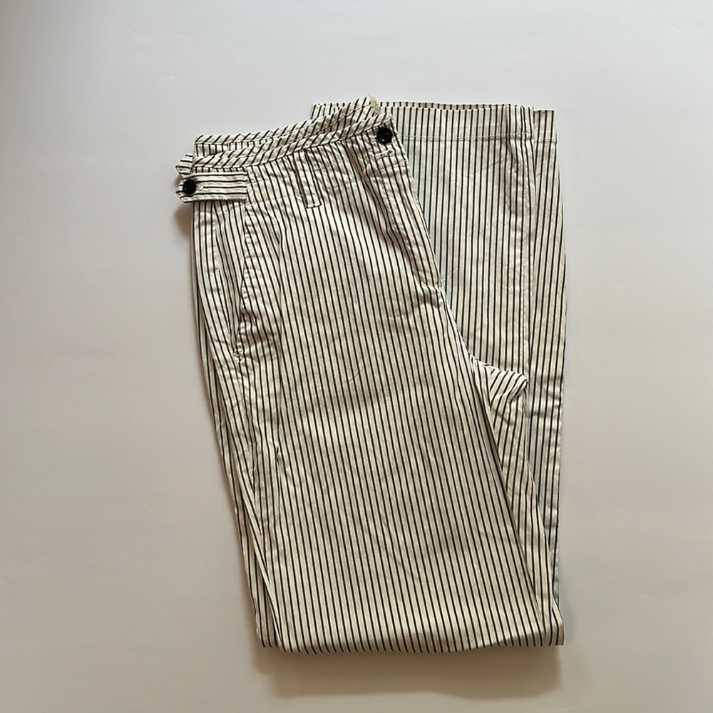 Black and Cream Seer Sucker 98% Cotton Trousers